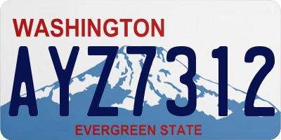 WA license plate AYZ7312