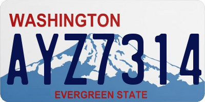 WA license plate AYZ7314