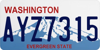 WA license plate AYZ7315