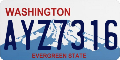 WA license plate AYZ7316