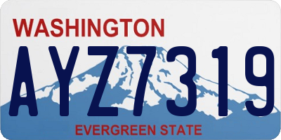 WA license plate AYZ7319