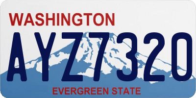 WA license plate AYZ7320