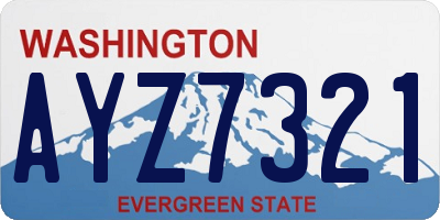 WA license plate AYZ7321