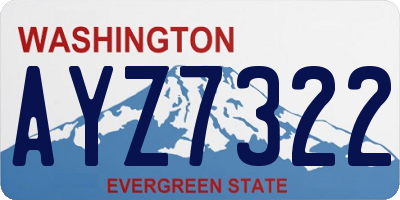 WA license plate AYZ7322