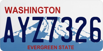 WA license plate AYZ7326