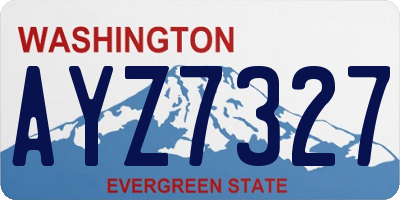 WA license plate AYZ7327