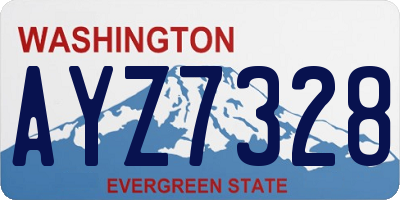 WA license plate AYZ7328