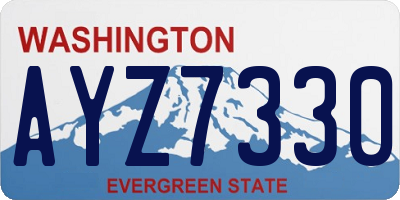 WA license plate AYZ7330