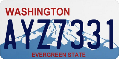 WA license plate AYZ7331