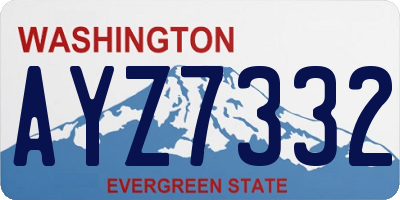 WA license plate AYZ7332