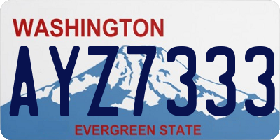 WA license plate AYZ7333