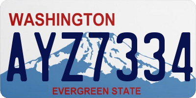 WA license plate AYZ7334