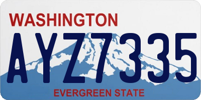 WA license plate AYZ7335