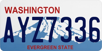 WA license plate AYZ7336