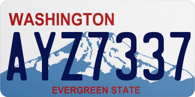 WA license plate AYZ7337