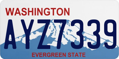 WA license plate AYZ7339