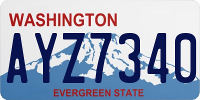 WA license plate AYZ7340