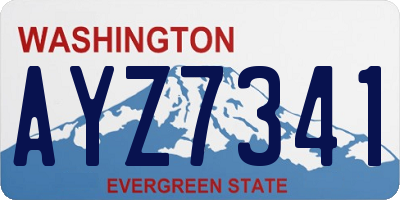 WA license plate AYZ7341