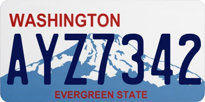 WA license plate AYZ7342