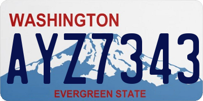 WA license plate AYZ7343