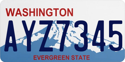 WA license plate AYZ7345