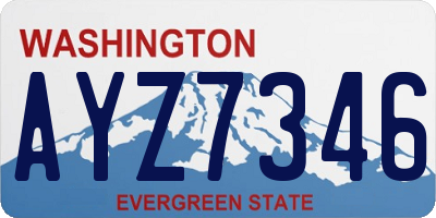 WA license plate AYZ7346