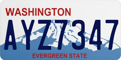 WA license plate AYZ7347