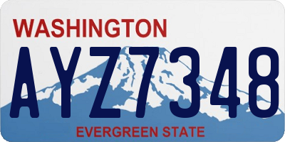 WA license plate AYZ7348