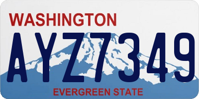 WA license plate AYZ7349