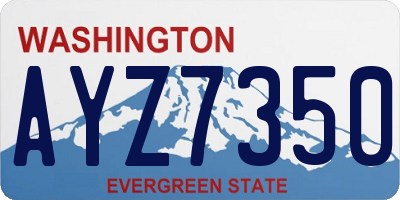 WA license plate AYZ7350