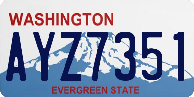 WA license plate AYZ7351