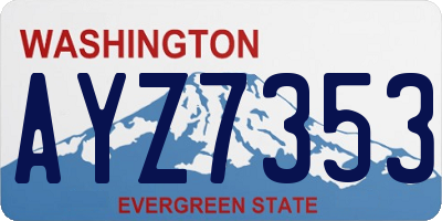 WA license plate AYZ7353