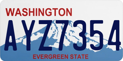 WA license plate AYZ7354