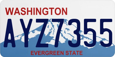 WA license plate AYZ7355