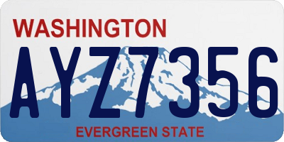 WA license plate AYZ7356