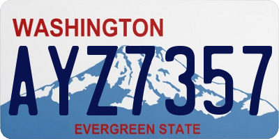 WA license plate AYZ7357