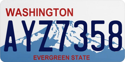 WA license plate AYZ7358