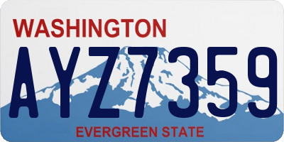 WA license plate AYZ7359