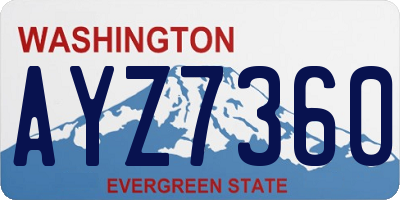 WA license plate AYZ7360