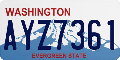 WA license plate AYZ7361