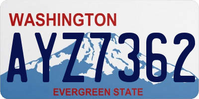 WA license plate AYZ7362