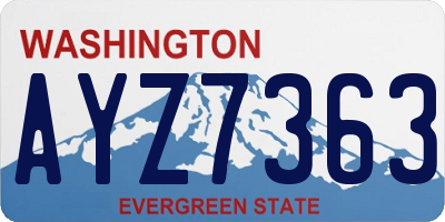 WA license plate AYZ7363