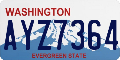 WA license plate AYZ7364