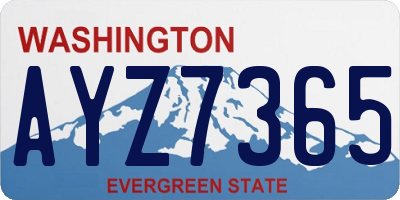 WA license plate AYZ7365