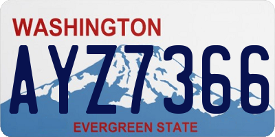 WA license plate AYZ7366