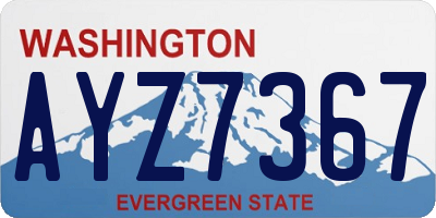 WA license plate AYZ7367