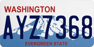 WA license plate AYZ7368