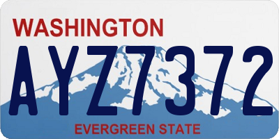 WA license plate AYZ7372