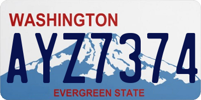 WA license plate AYZ7374