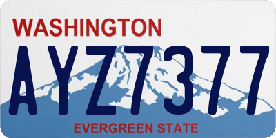 WA license plate AYZ7377